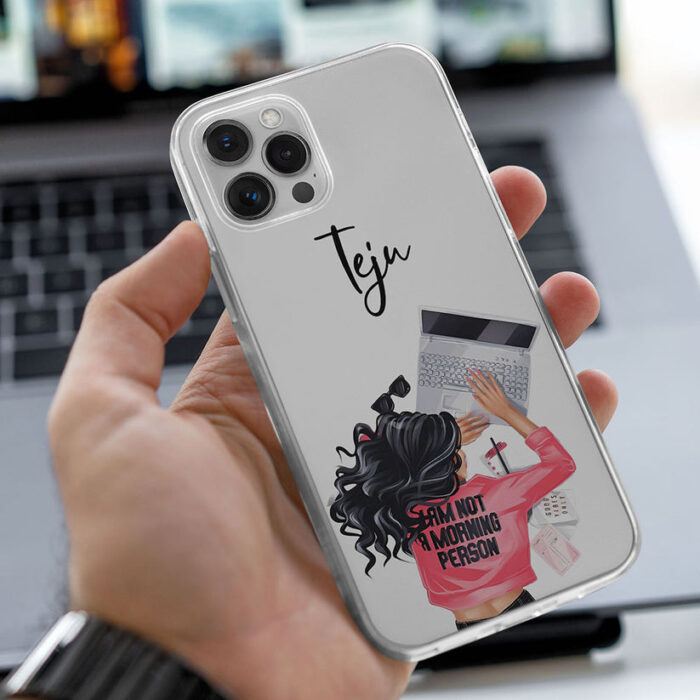 Girl Chilling Transparent Silicone case